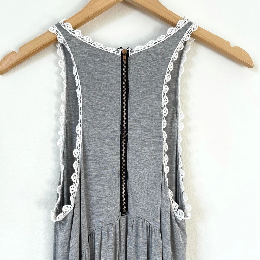 POL Heather Gray Baby Doll Racerback Midi Dress S - Picture 10 of 13